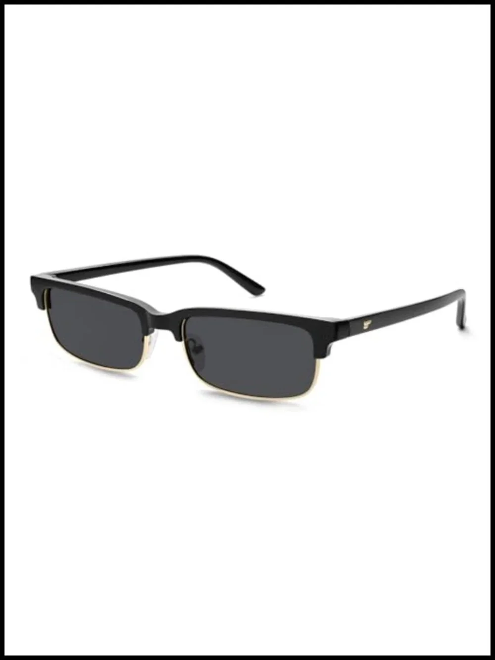 Trendy 90s Skinny Rectangle Sunglasses UV400 Polarized Plastic Frame